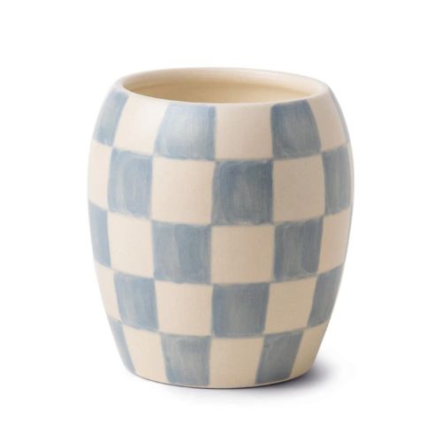 Checkmate Porcelain Candle - Cotton & Teak