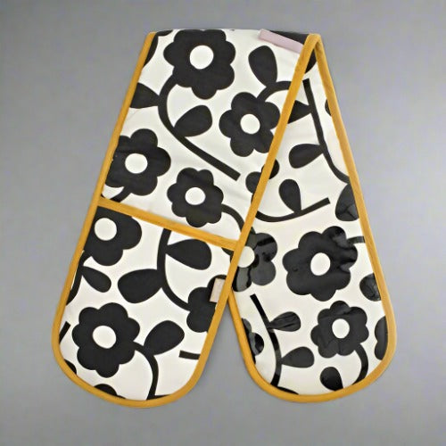 Mono Floral Double Oven Gloves