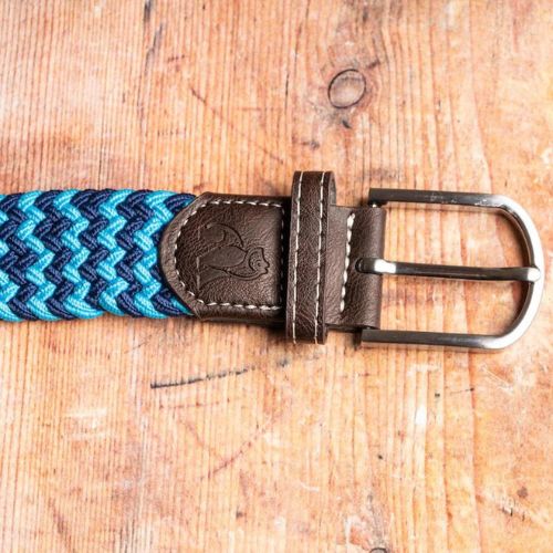 Recycled Woven Belt Sky Blue Zigzag