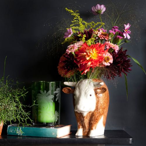 Quail – Hereford Cow Flower Vase