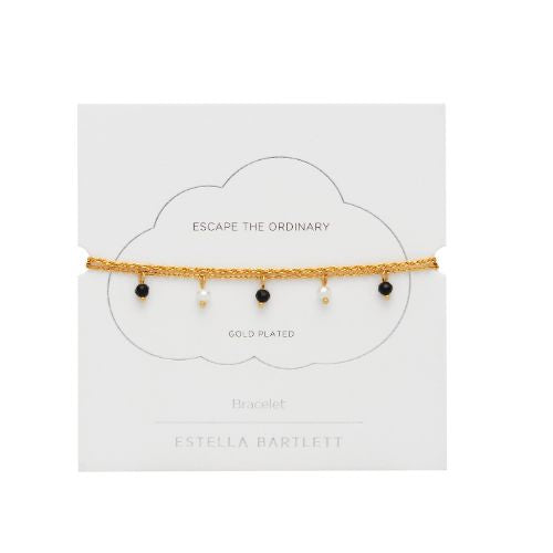 Estella Bartlett Black & White Crystal Double Chain Bracelet