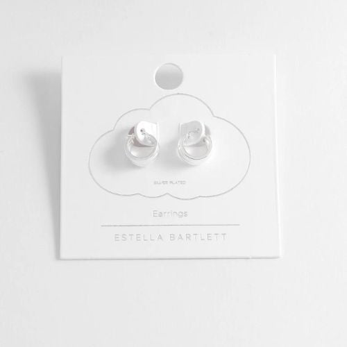 Estella Bartlett Chunky Textured Hoop Earrings - Silver