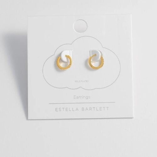 Estella Bartlett Hoop Earrings with White CZ - Gold
