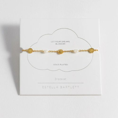 Estella Bartlett Textured Disc Flower Pearl Bracelet
